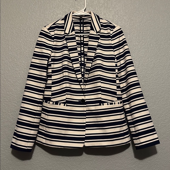 Express Navy And White Striped Blazer - Picture 3 of 8